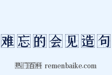 难忘的会见造句是什么意思的图片
